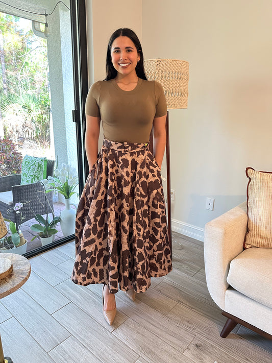 Mariam Animal Print Skirt