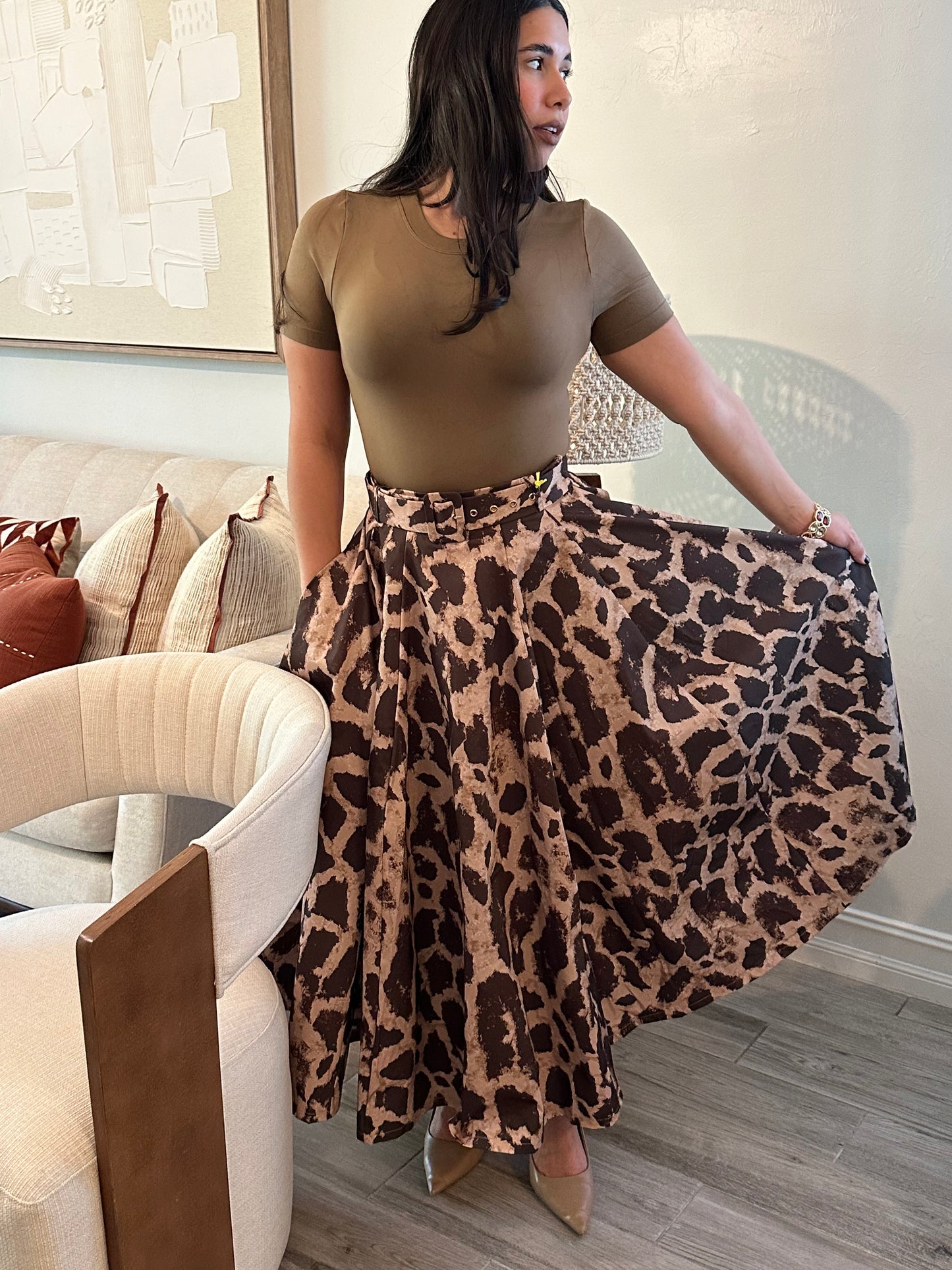 Mariam Animal Print Skirt