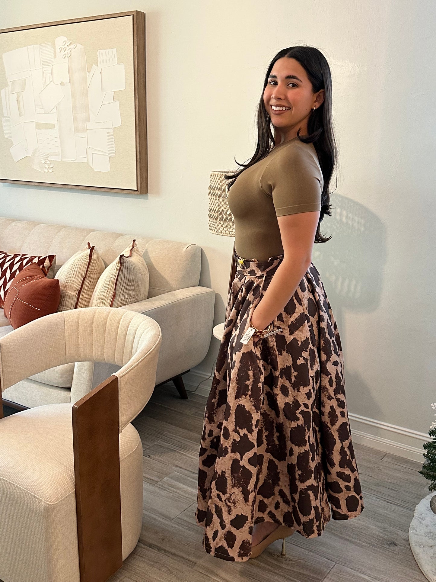 Mariam Animal Print Skirt