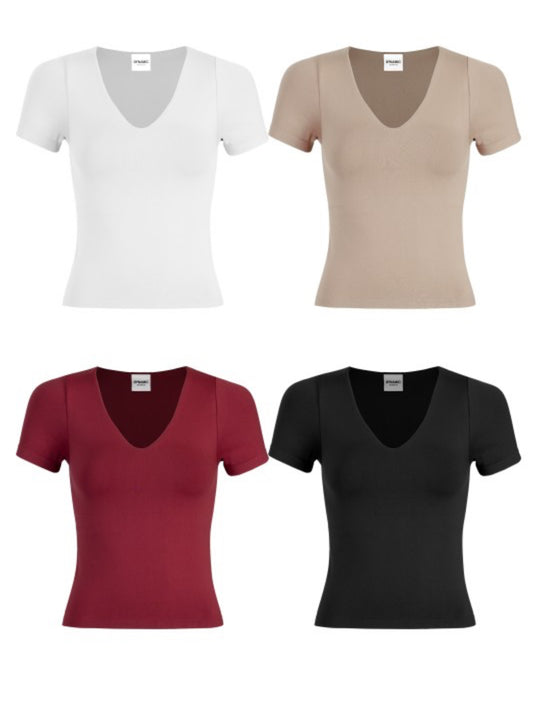 Dynamic 4056  Vneck Short Sleeve Tee